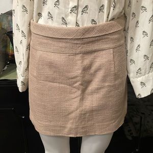 Like New J.Crew Cotton Linen Ecru Gold Shimmer Miniskirt sz 2